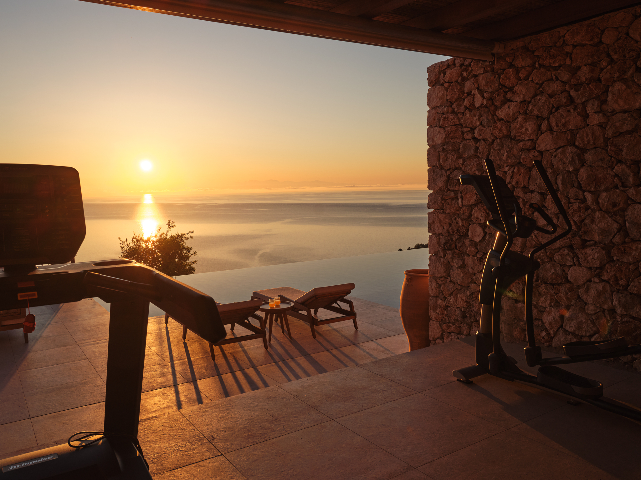 Evening Ambiance and Sunset Colours from Your Villa Retreat.
