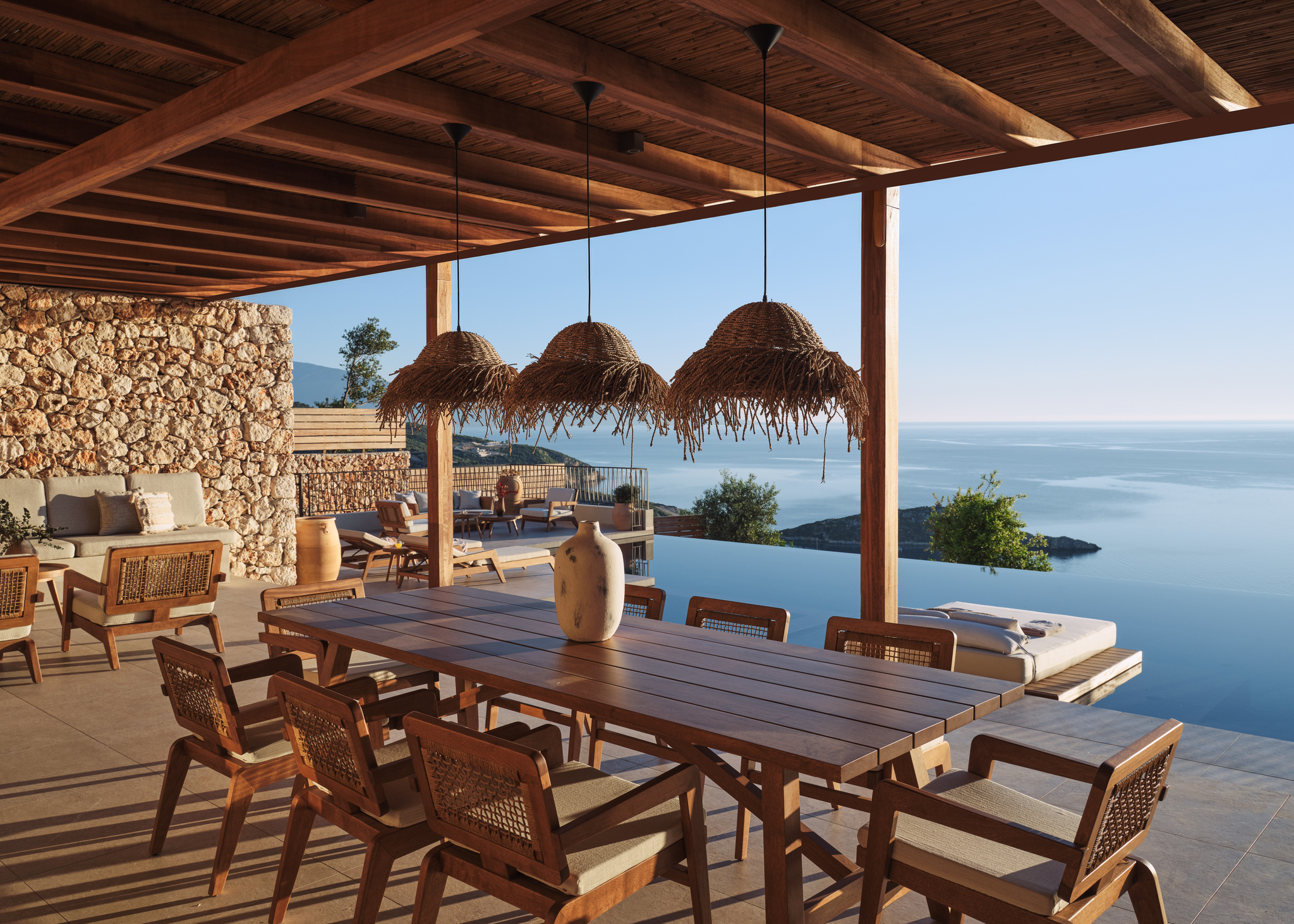 A sea-view dining setting designed for unforgettable sunset meals