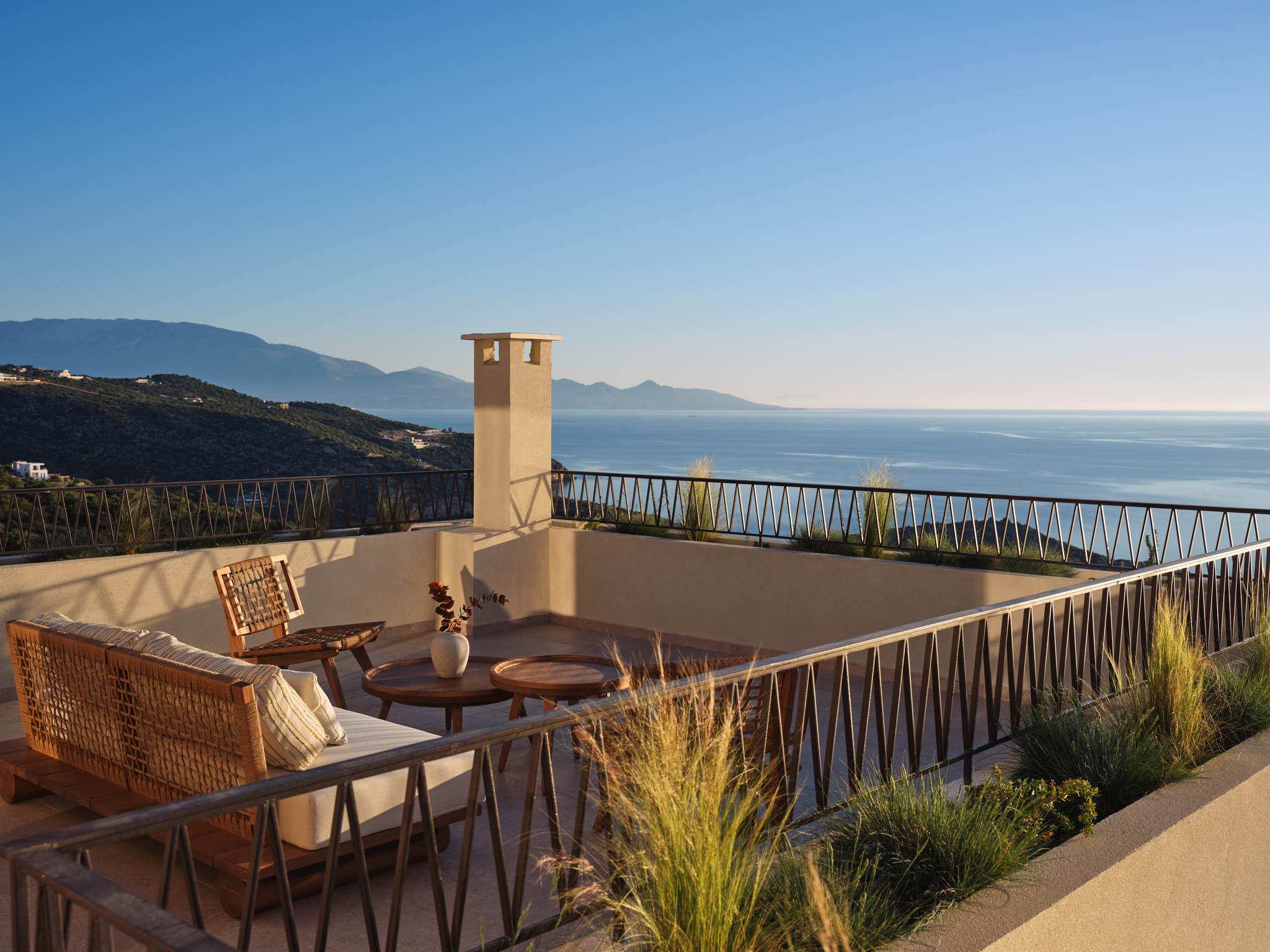 Enjoy the atmospheric balcony with endless views.